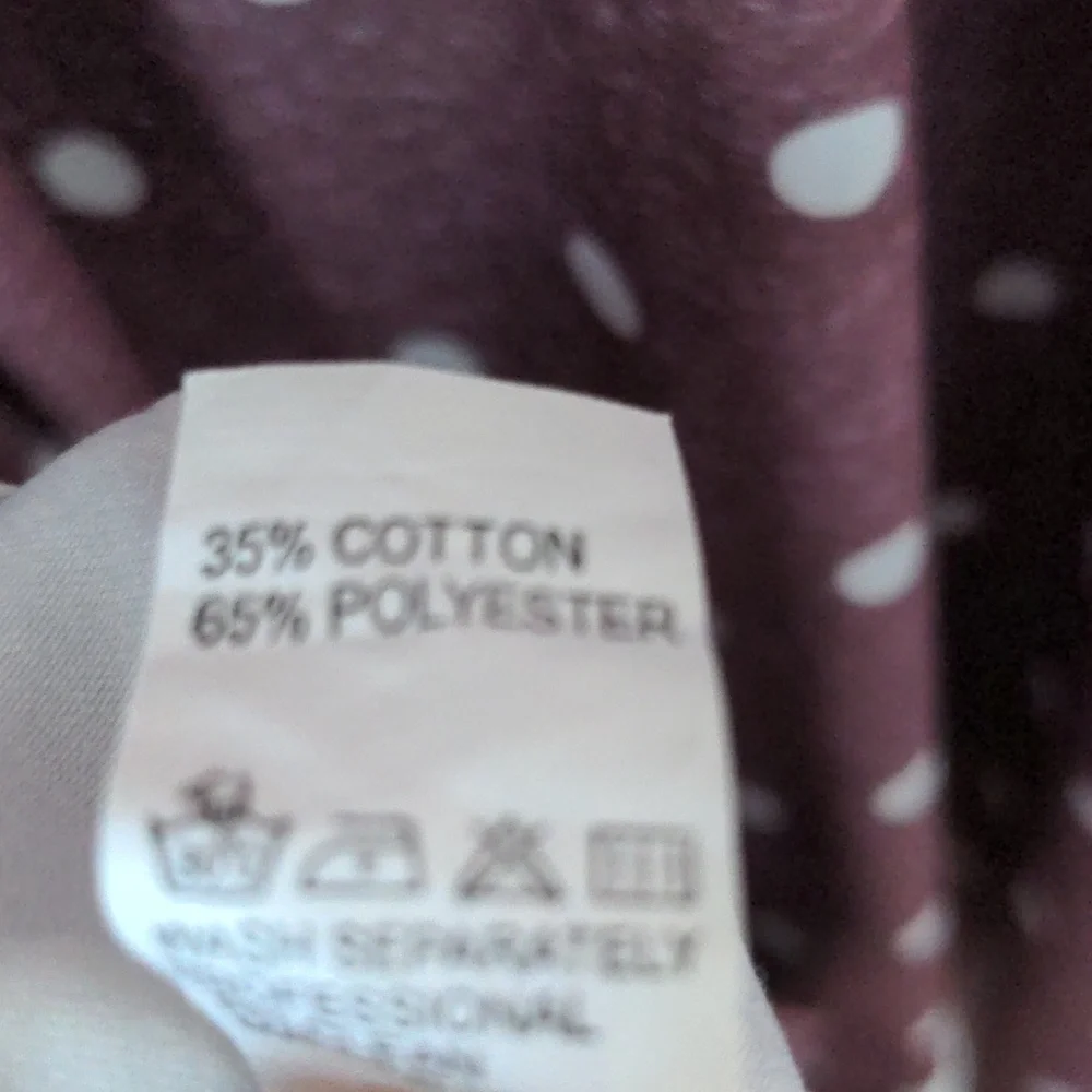 La la la Women's Size M Short Sleeve Polka Dot One Piece Popover Dress w/Pockets - Picture 6 of 10